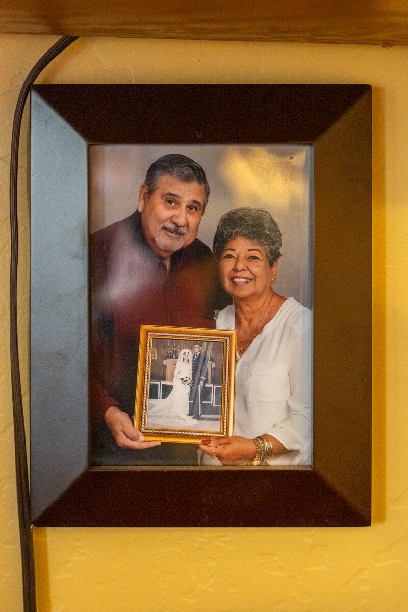 A photo of Joseph with his wife before she passed away.