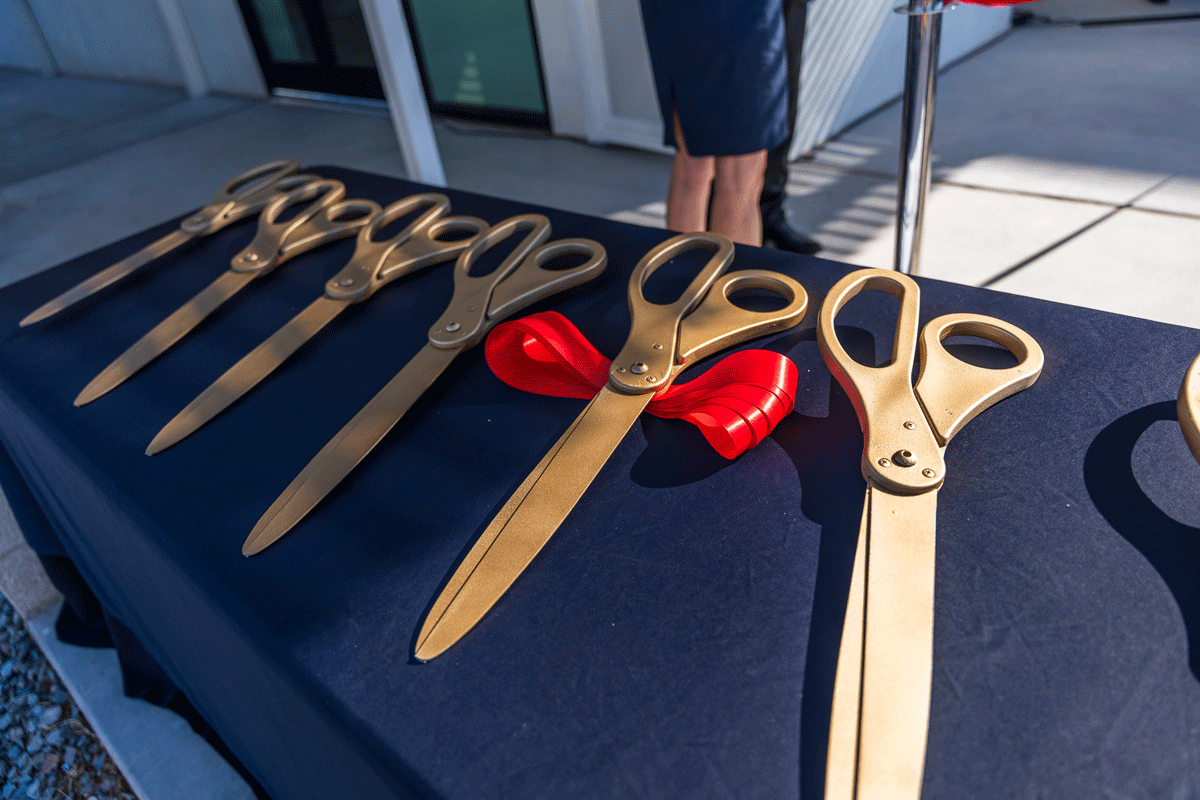 The official ribbon-cutting scissors